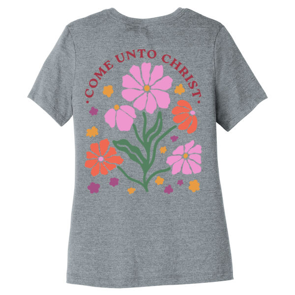 Come Unto Christ - flower - Women's Relaxed CVC Tee Thumbnail