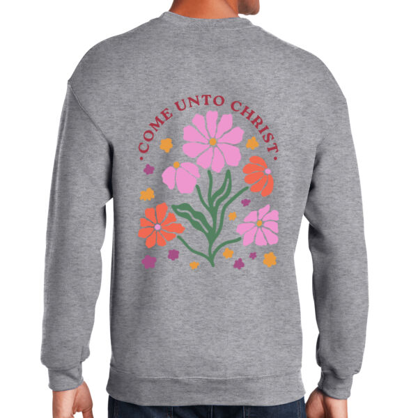 Come Unto Christ - flower - Heavy Blend Crewneck Sweatshirt Thumbnail