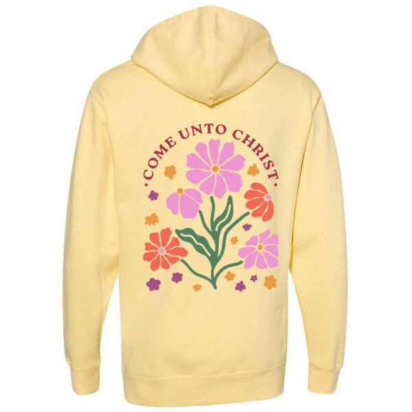 Come Unto Christ - flower - Midweight Hooded Sweatshirt Thumbnail