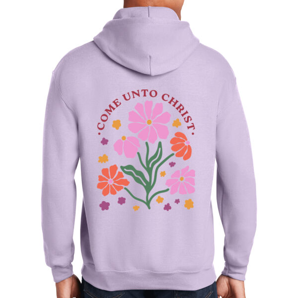 Come Unto Christ - flower - Heavy Blend Hooded Sweatshirt Thumbnail