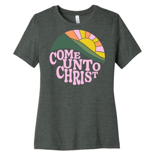 Round Circle Mountain Sun  - Women's Relaxed CVC Tee Thumbnail