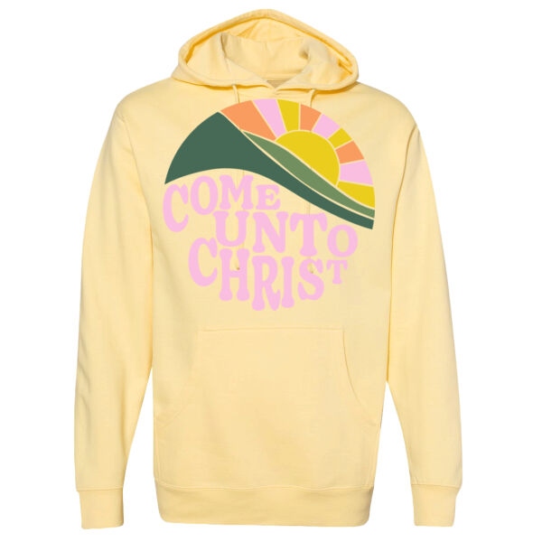 Round Circle Mountain Sun  - Midweight Hooded Sweatshirt Thumbnail