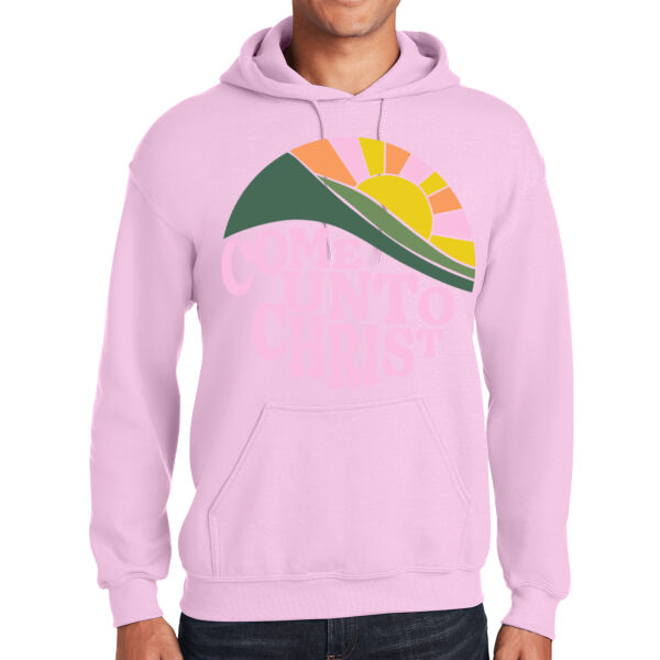 Round Circle Mountain Sun  - Heavy Blend Hooded Sweatshirt Thumbnail