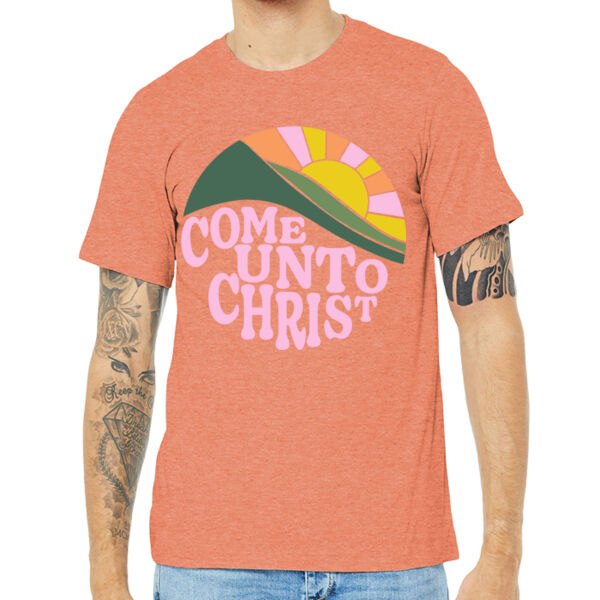 Round Circle Mountain Sun  - Unisex Heather CVC Short Sleeve Tee Thumbnail