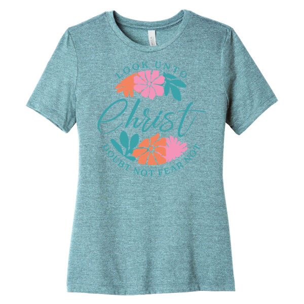 Cursive Christ - print on front - Women's Relaxed CVC Tee Thumbnail