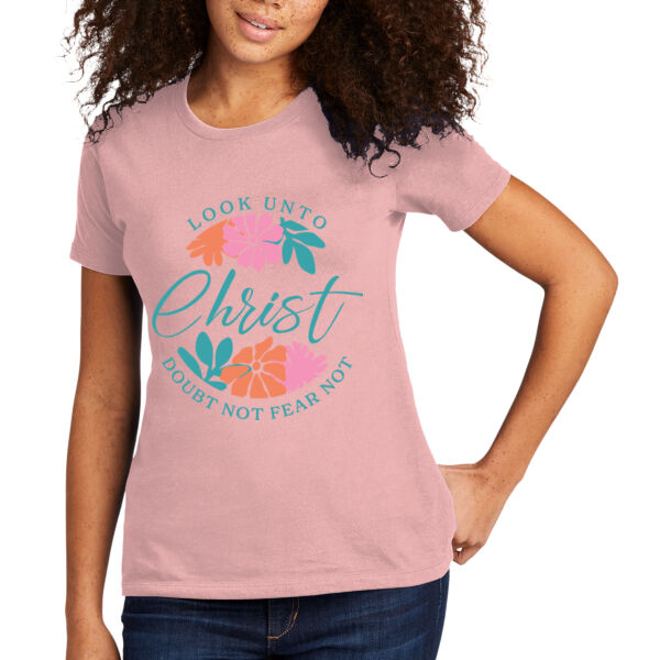 Cursive Christ - print on front - Women's Cotton Tee Thumbnail