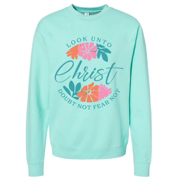 Cursive Christ - print on front - Midweight Crewneck Sweatshirt Thumbnail