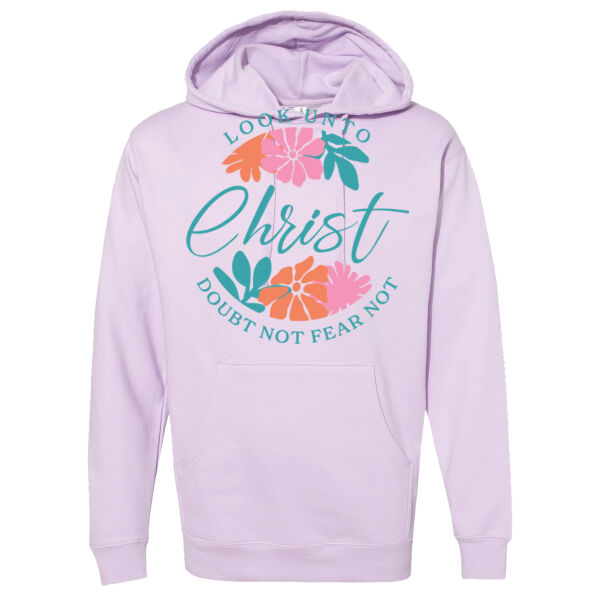 Cursive Christ - print on front - Midweight Hooded Sweatshirt Thumbnail