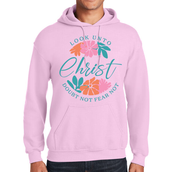 Cursive Christ - print on front - Heavy Blend Hooded Sweatshirt Thumbnail