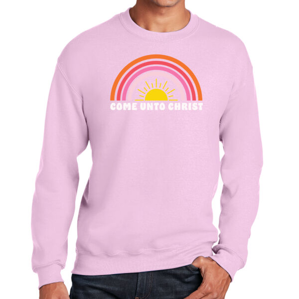 Christ Sun Rainbow - Heavy Blend Crewneck Sweatshirt Thumbnail