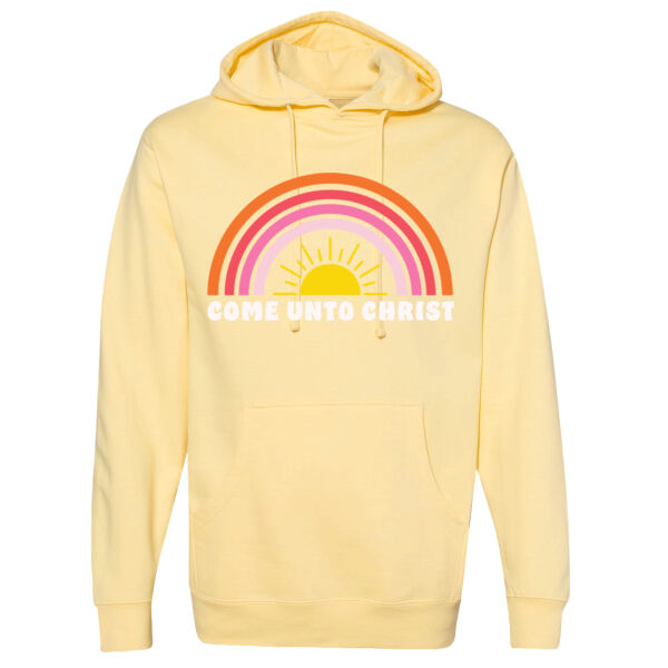 Christ Sun Rainbow - Midweight Hooded Sweatshirt Thumbnail