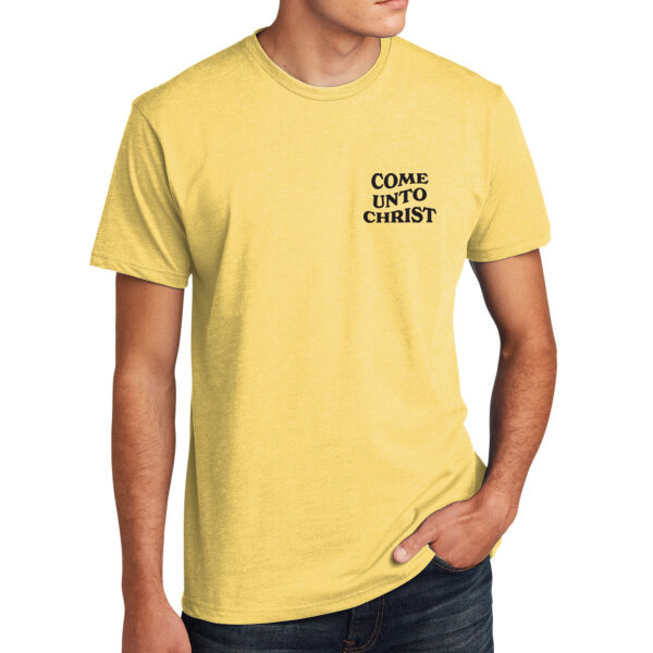 Come Unto Christ (front & flower back) - Apparel ® Unisex CVC Tee Thumbnail